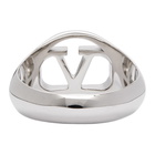 Valentino Silver Valentino Garavani VLogo Signet Ring