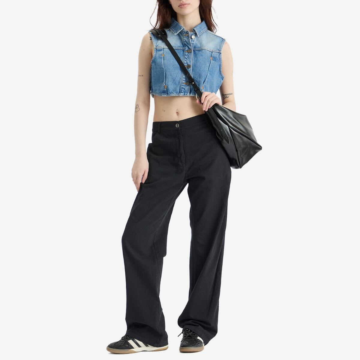 Daily Paper Women's Asola Sleeveless Denim Vest in Light Blue