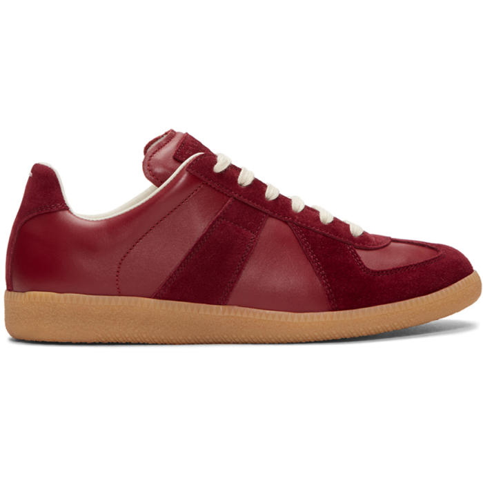 Photo: Maison Margiela Burgundy Replica Sneakers