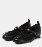 Simone Rocha Pleated leather ballet flats