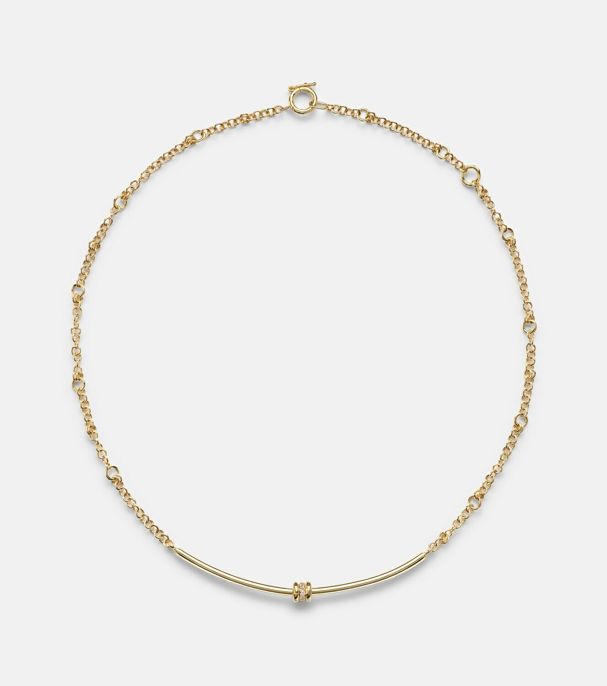 Spinelli Kilcollin Gravity Arc 18kt gold necklace with diamonds
