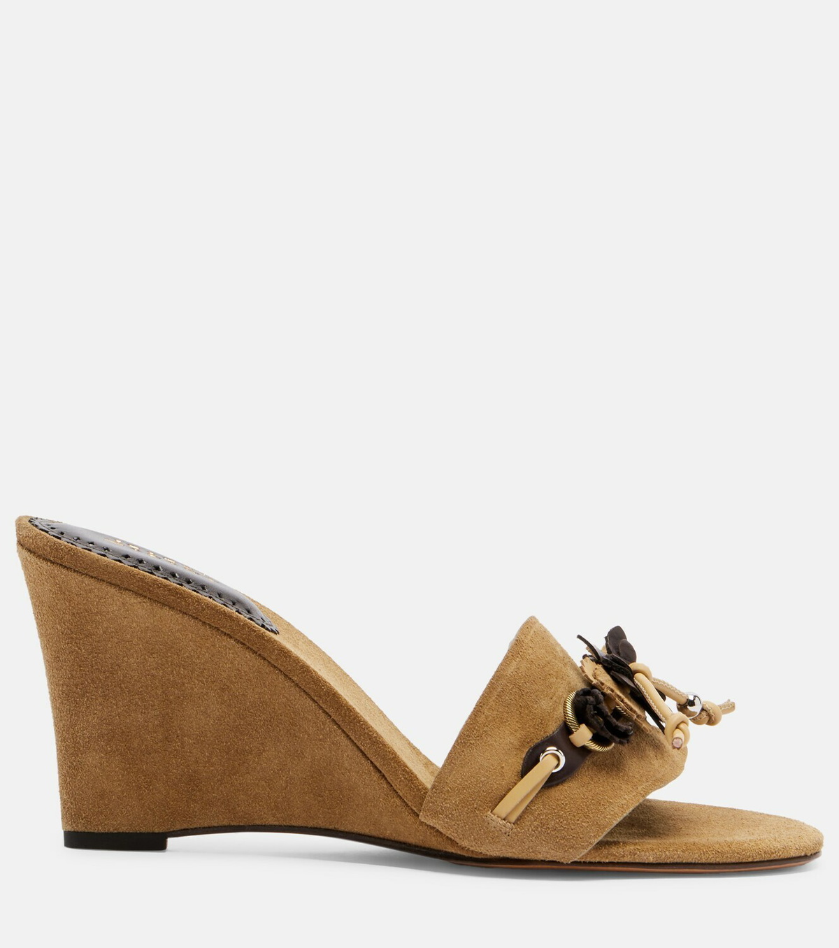Isabel Marant Anee embellished suede wedge mules