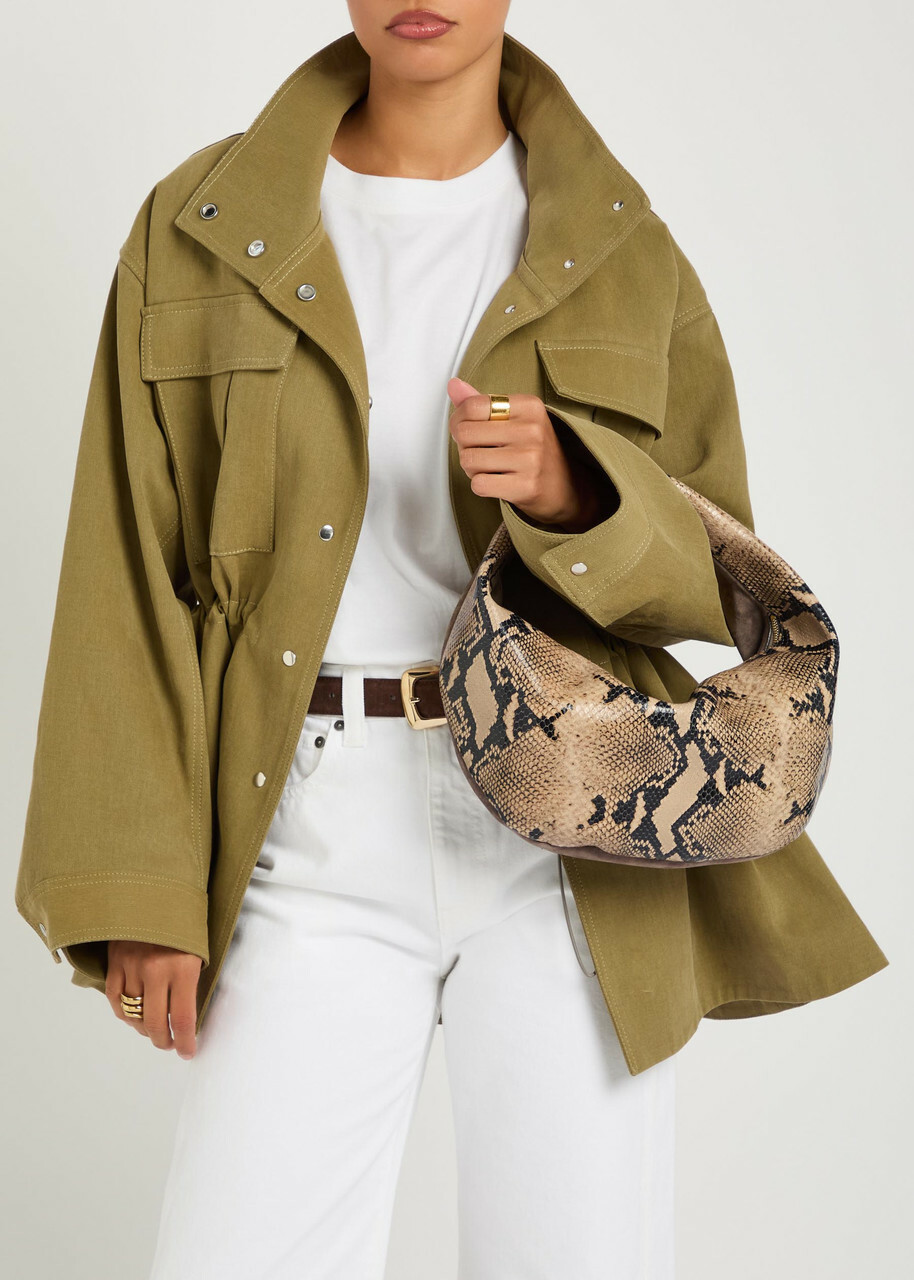 Khaite Olivia Medium Snake-effect Suede and Leather top Handle bag - Multicoloured 1 - One Size