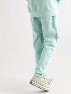 Carleen - Tapered Upcycled Patchwork Organic Cotton-Jersey Sweatpants - Blue