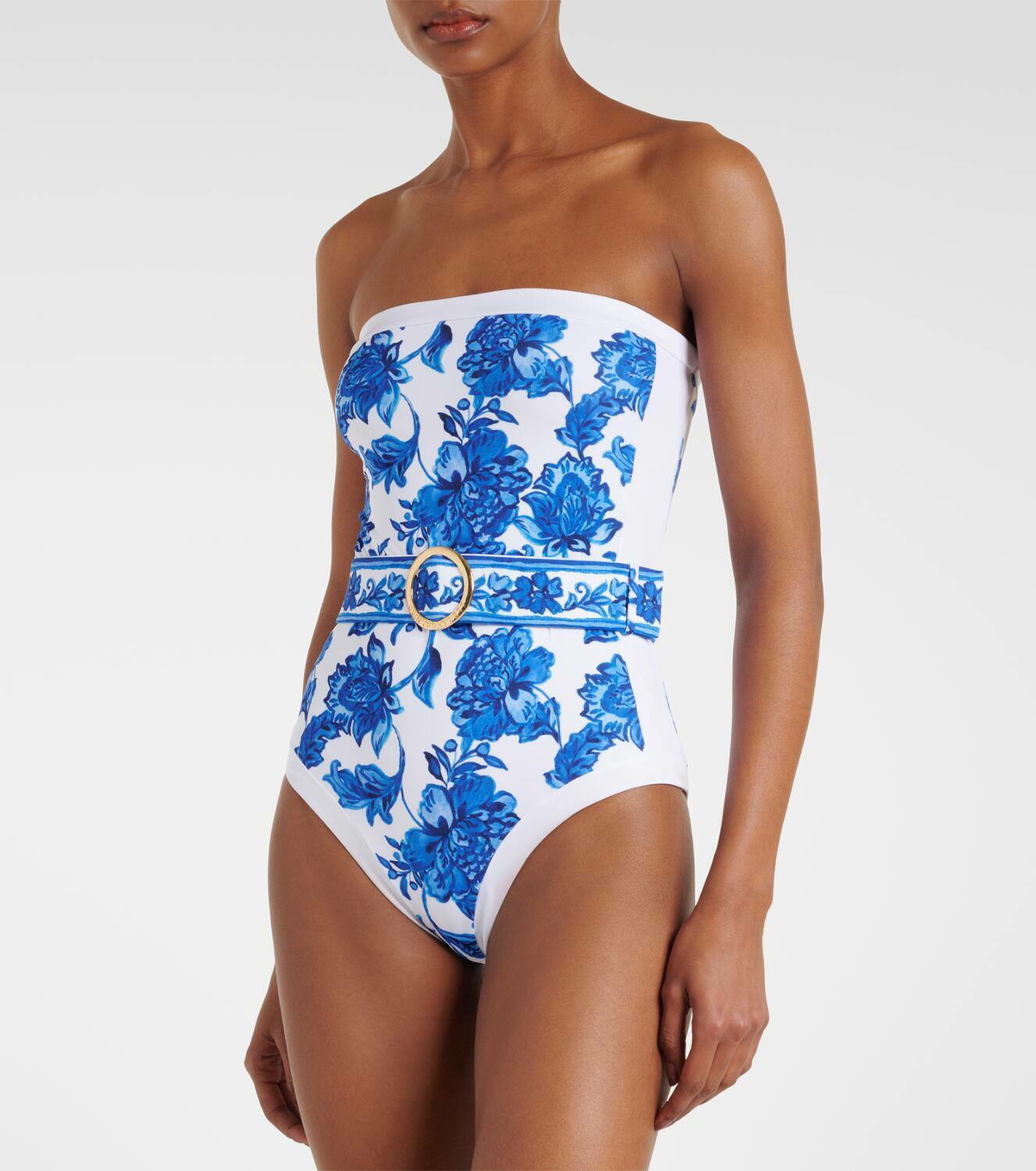 Alexandra Miro Whitney belted printed swimsuit