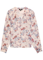 Paige Lula Floral Silk-chiffon Blouse Pink