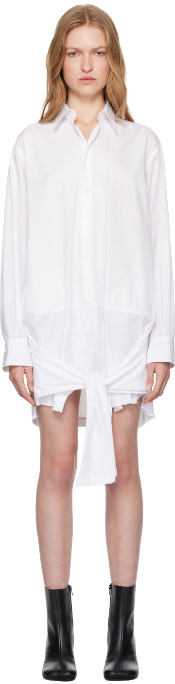 【関税&送料込】Maison Margiela White Poplin Shirt Mini Dres MM6 Maison Margiela White Cotton Poplin Shirt Minidress MM6