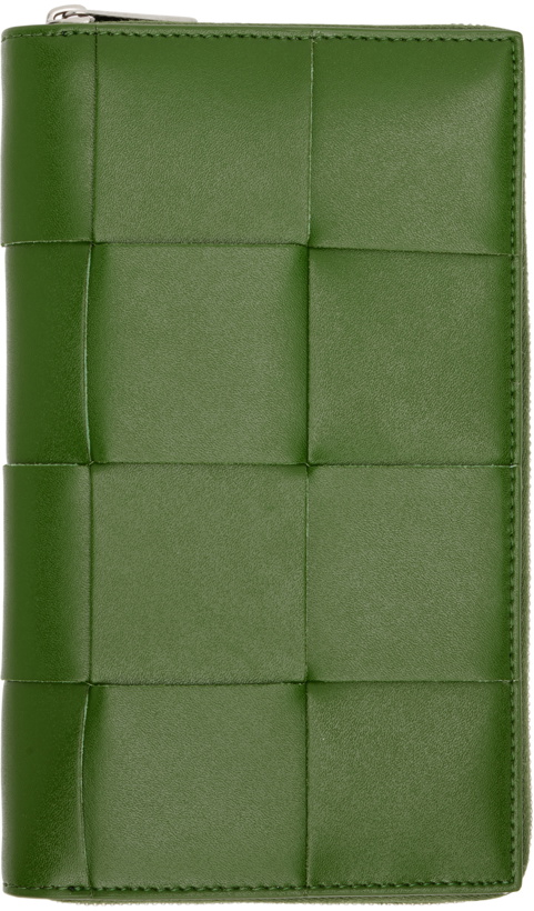 Photo: Bottega Veneta Green Zip Around Wallet