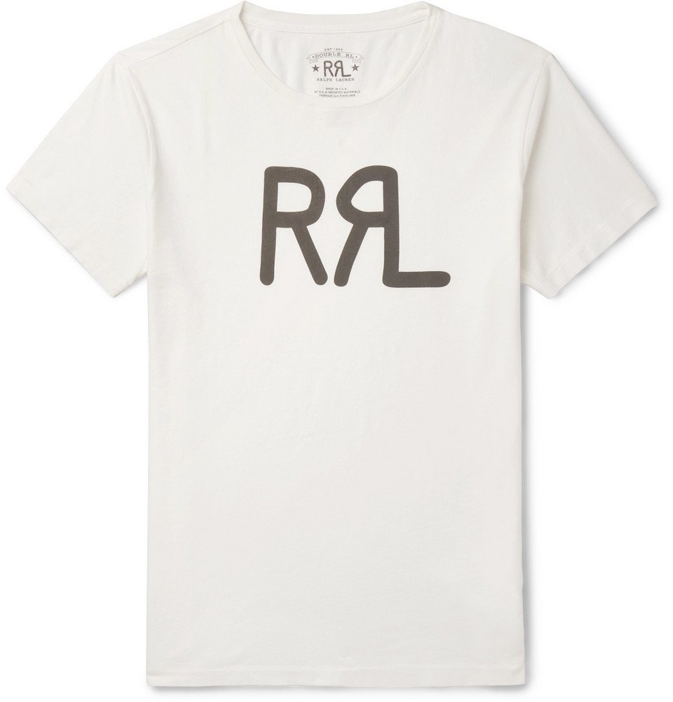 RRL - Slim-Fit Logo-Print Cotton-Jersey T-Shirt - White RRL