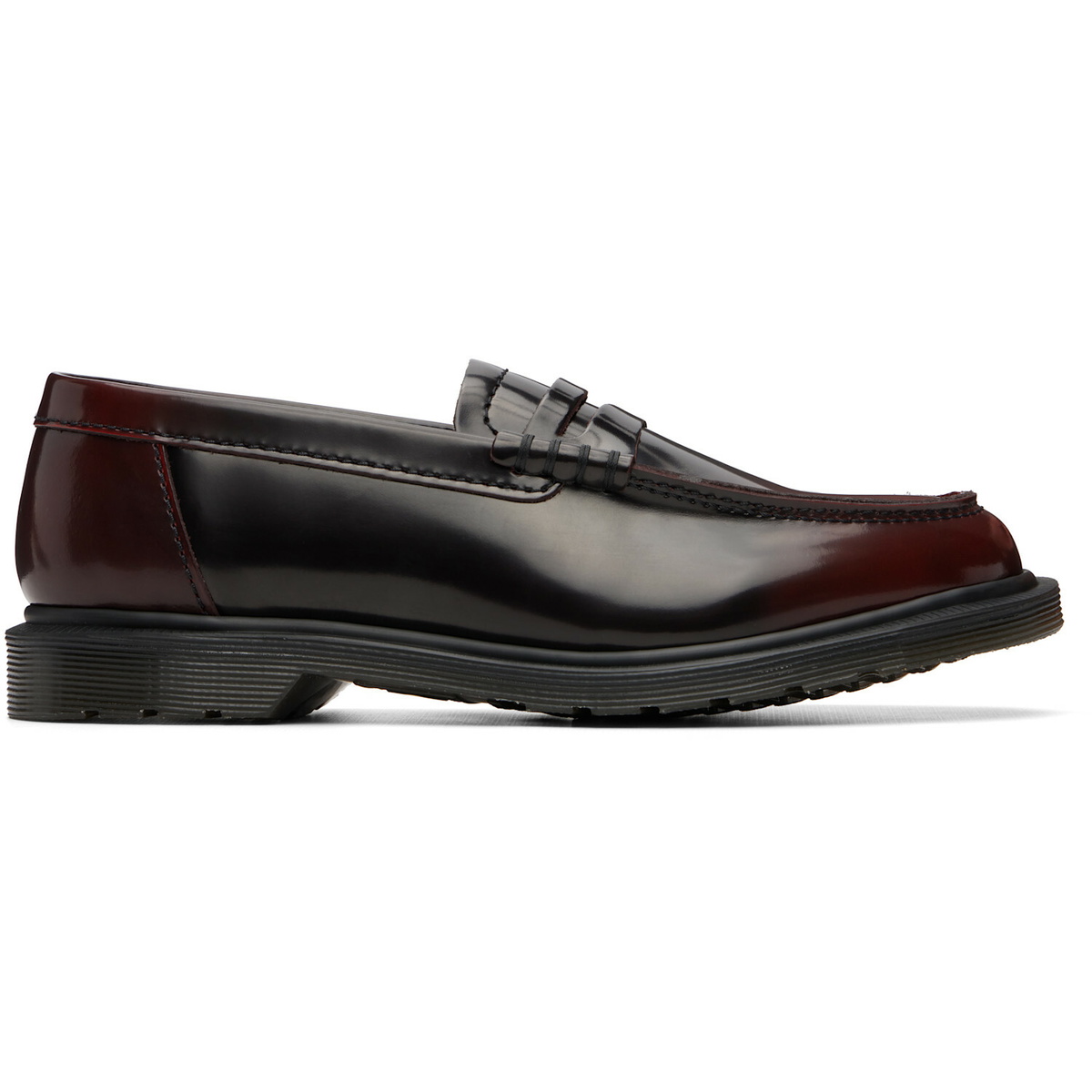 Dr. Martens Burgundy Mayfare Rub Off Leather Penny Loafers