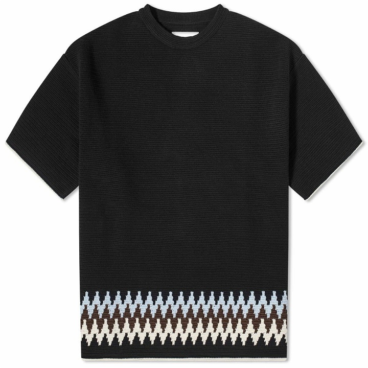 Photo: Jil Sander+ Men's Jil Sander Plus Knit T-Shirt in Black/Haze/Chocolate/Porcelain