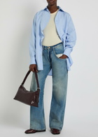 Maison Margiela Panelled Cotton-poplin Shirt Light Blue