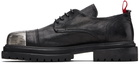 424 Black Washed Leather Derbys