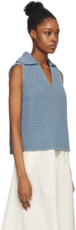 DEVEAUX NEW YORK Blue Knit Aubrey Vest