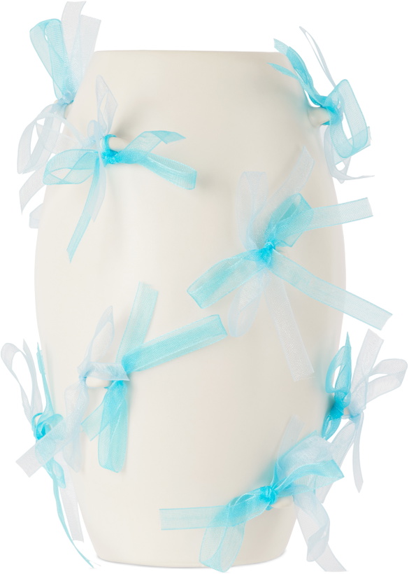 Photo: Completedworks White & Blue Pearly Pearl Small Vase
