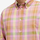 Sunflower Men's Poplin Check Long Sleeve Shirt in Pink Check