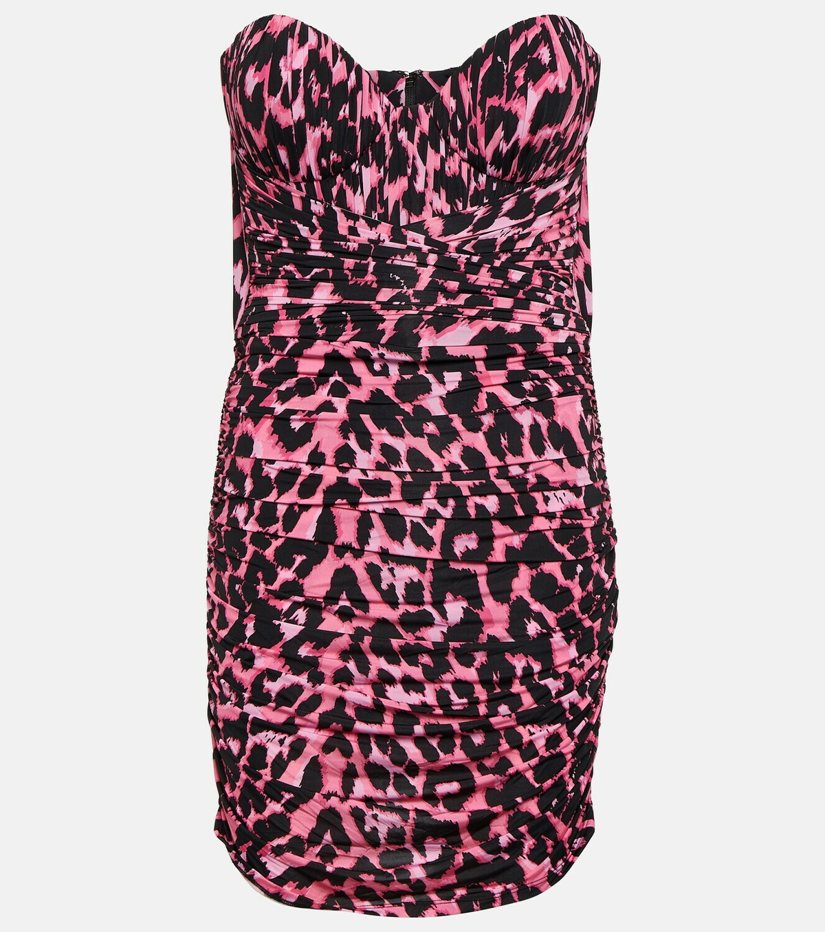 knee length dresses for ladies Pink Leopard Print Halter Neck Mini Dress– redridinghoods.com main image 0