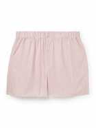 Emma Willis - Striped Cotton-Poplin Boxer Shorts - Pink