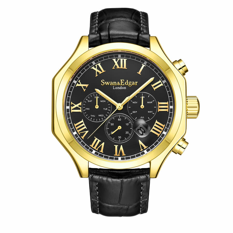 Swan & Edgar Cosmopiltan Automatic Black Dial Mens Watch SE01422