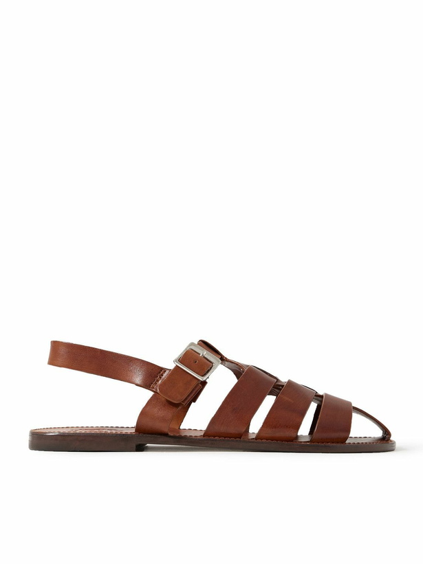 Photo: Grenson - Quincy Leather Fisherman Sandals - Brown