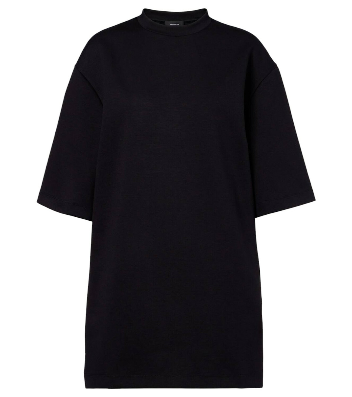 WARDROBE. NYC mini shirt dress with button closure Black