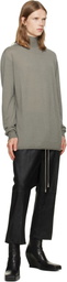 Rick Owens Black Tower Drawstring Cropped Leather Pants