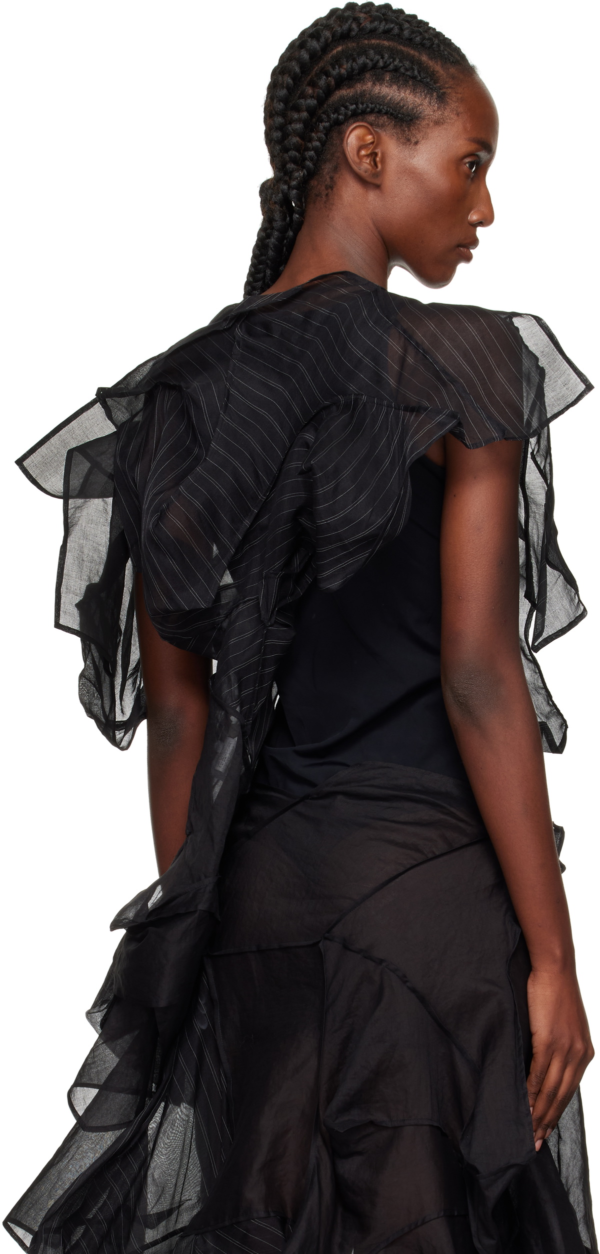 YOHJI YAMAMOTO Black ASM Darts 3D Blouse