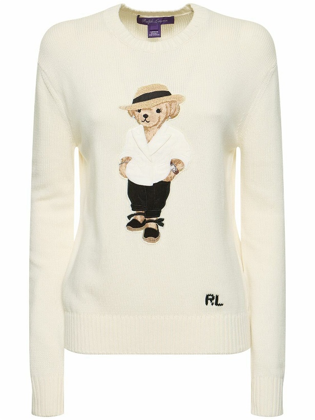 Photo: RALPH LAUREN COLLECTION Cotton Jersey Crewneck Sweater with Bear