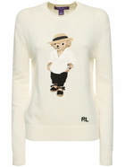 RALPH LAUREN COLLECTION Cotton Jersey Crewneck Sweater with Bear