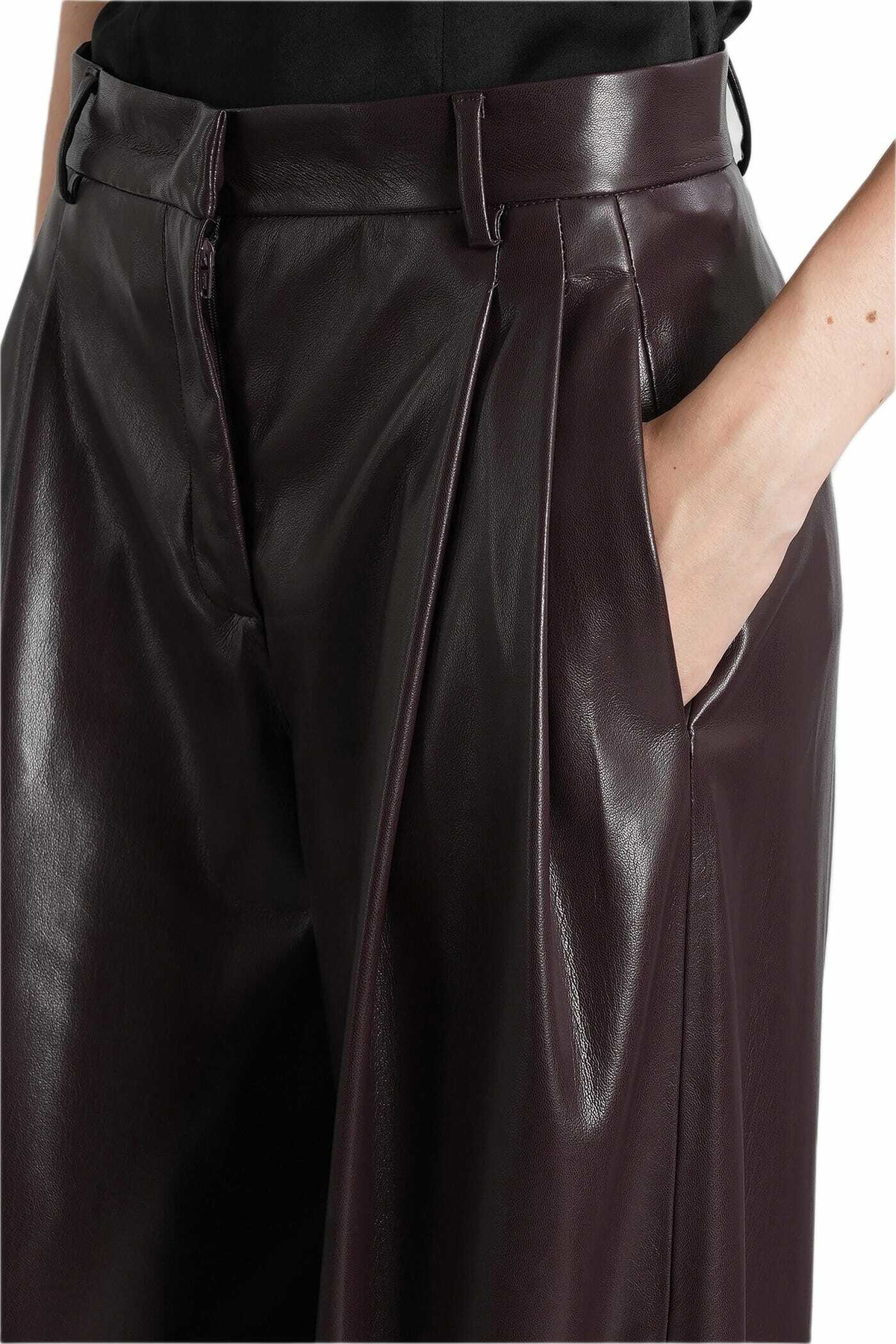 The Andamane Tracy-low Rise Pants In Bordeaux Polyester