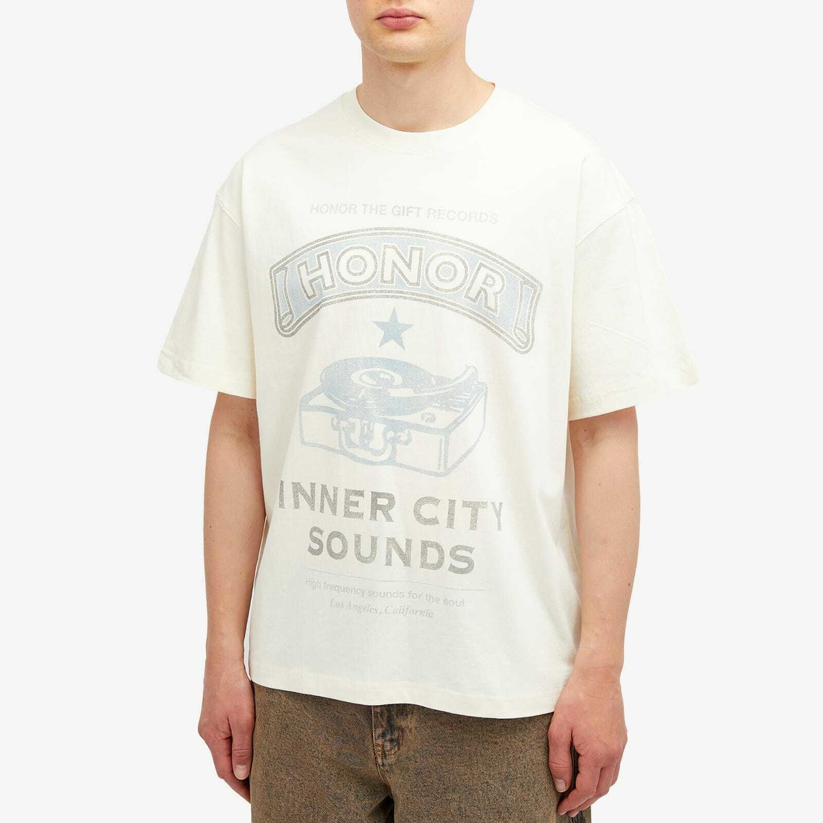 Honor the Gift Men's Honor Records T-Shirt in Cream
