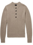 TOM FORD - Ribbed Cashmere and Linen-Blend Sweater - Neutrals