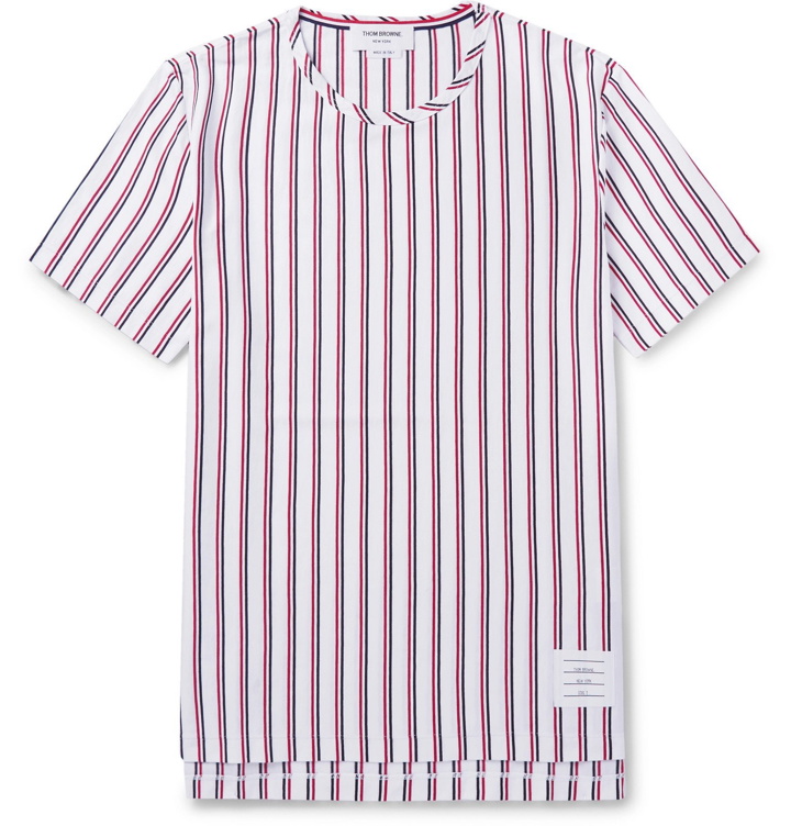 Photo: Thom Browne - Striped Cotton-Jersey T-Shirt - Red