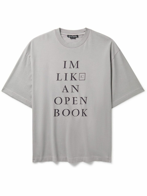 Photo: Acne Studios - Exford Printed Heat-Reactive Cotton-Jersey T-Shirt - Gray