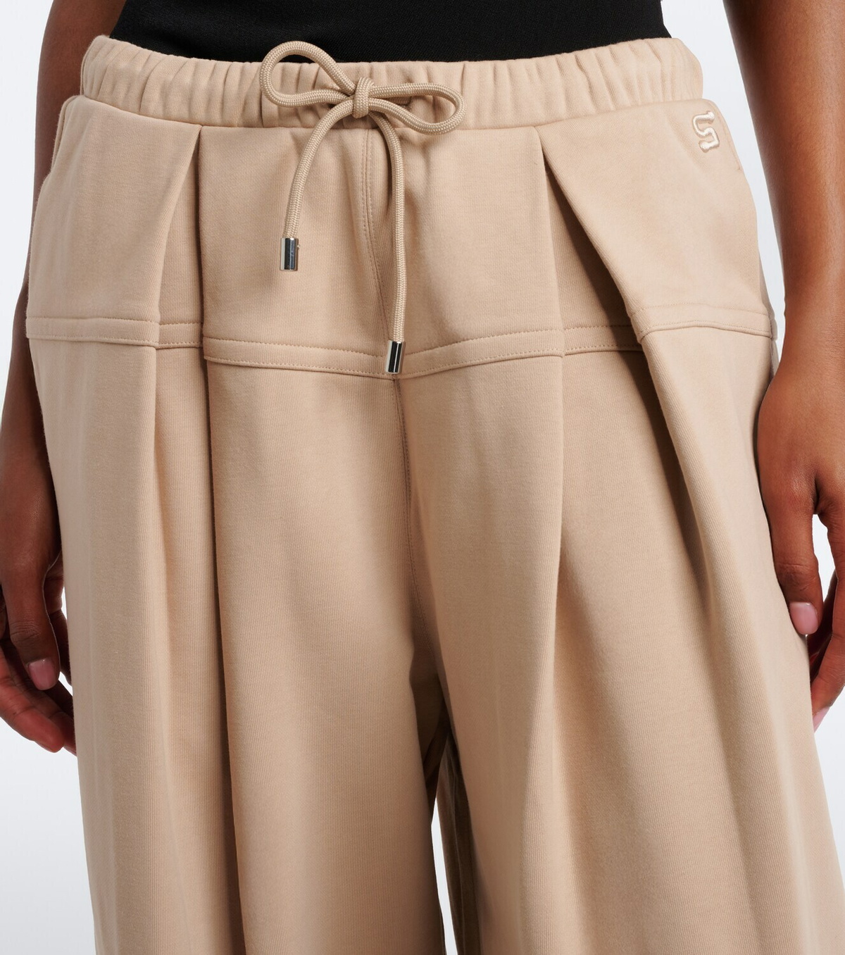 Sportmax Pleated cotton-blend jersey sweatpants