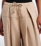 Sportmax Pleated cotton-blend jersey sweatpants