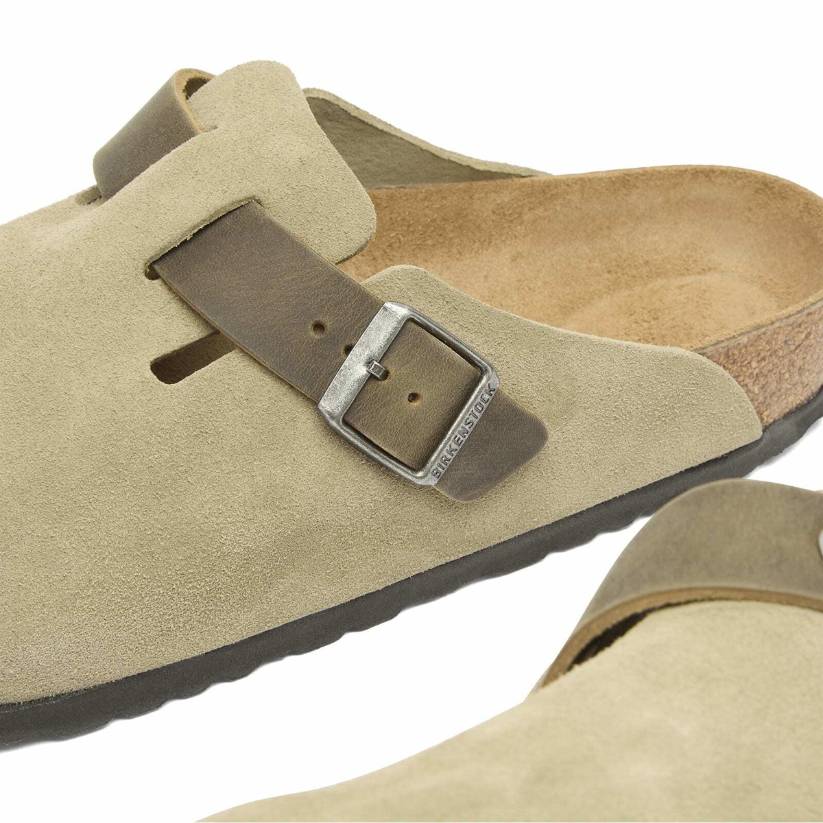 Birkenstock Men's Boston Clog - Faded Khaki Suede/Leather