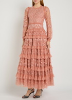 Needle & Thread Blossom Floral-embroidered Tulle Gown Pink