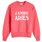 Aries Women's Baby Fit J'Adoro Sweatshirt in Magenta 