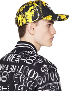 Versace Jeans Couture Black & Gold Printed Chain Cap