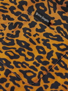 Palm Angels - Camp-Collar Cheetah-Print Linen and Cotton-Blend Shirt - Orange