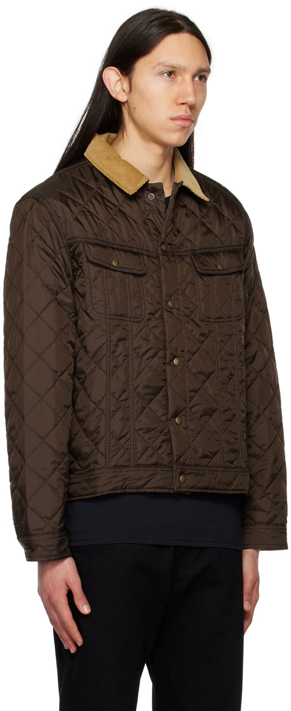 Noah Brown Quilted Trucker Jacket