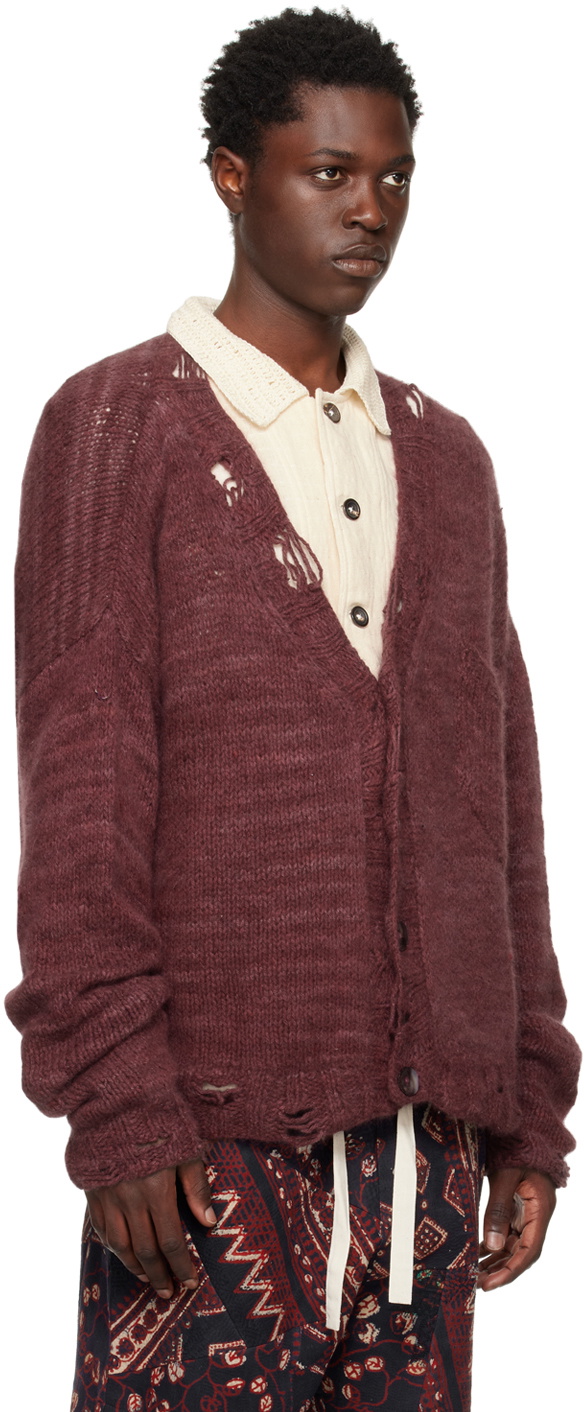 Karu Research Burgundy Natural-Dyed Cardigan