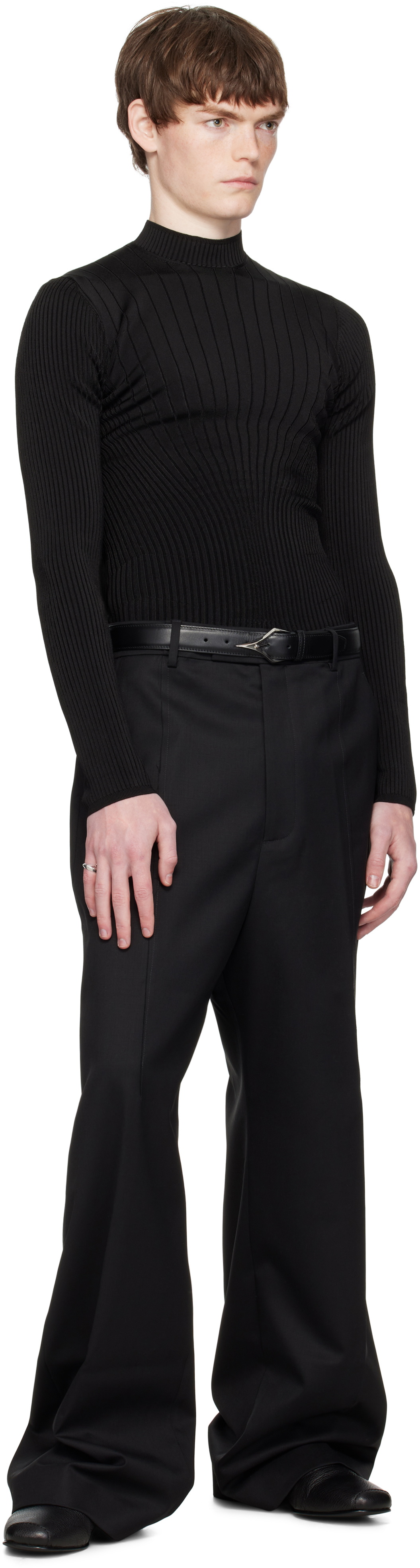 MUGLER ブラック　spiky レザーベルト Mugler Black Spiky Leather Belt Mugler