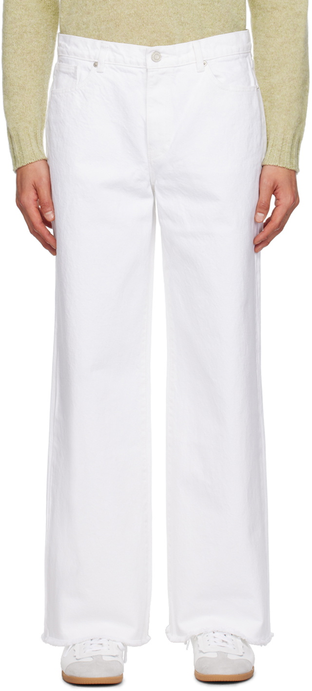Recto White Wide-Leg Jeans