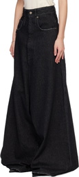 LU'U DAN Black Drop Crotch Denim Jeans