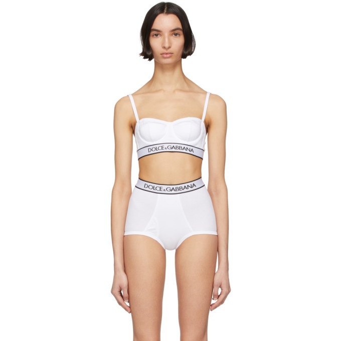 Dolce & Gabbana White Cotton Sport Stretch Bra Underwear
