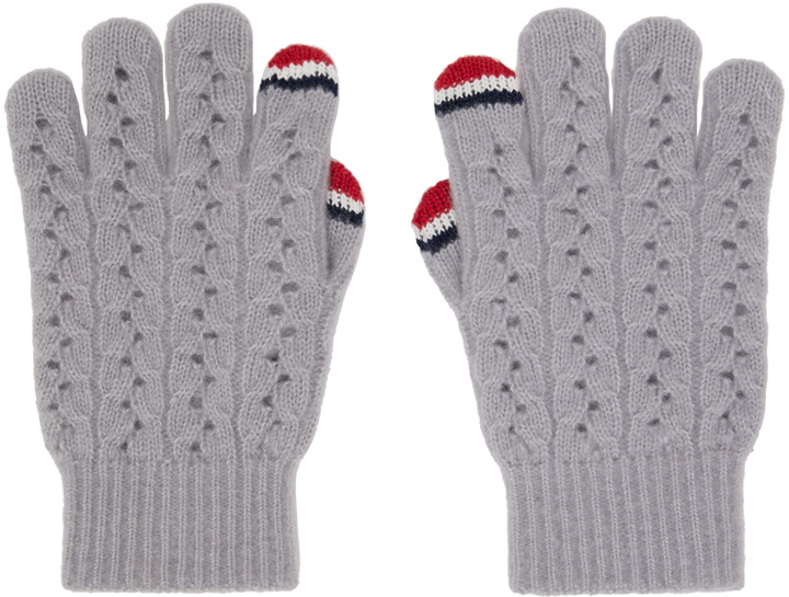Photo: Thom Browne Gray Touchscreen Gloves
