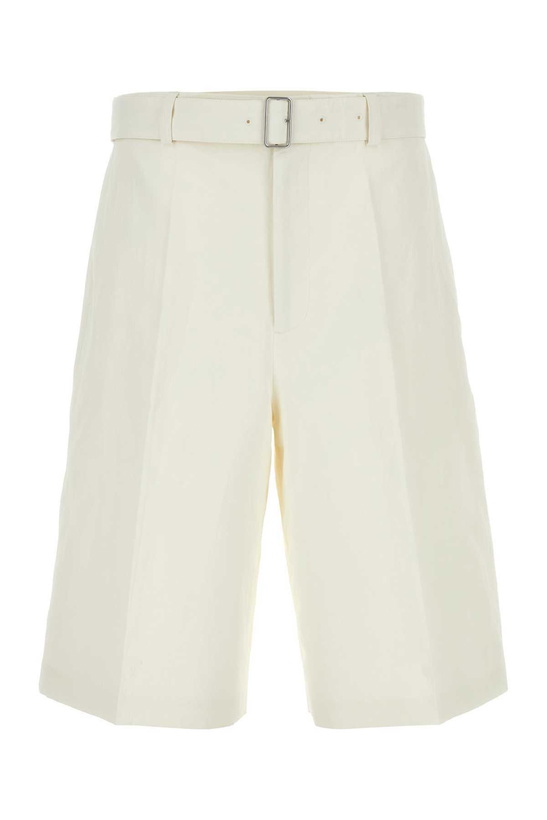 Photo: Jil Sander Ivory Linen Bermuda Shorts