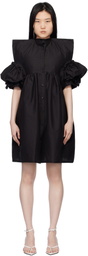 Pushbutton Black Square Minidress